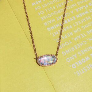 Kendra Scott Elisa Dichroic Glass Necklace - Rose Gold